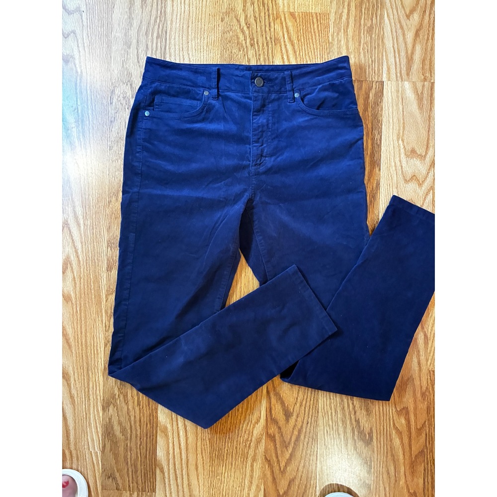 J.McLaughlin Stretch Corduroy Slim Trousers Preppy Classic 6 Navy Blue